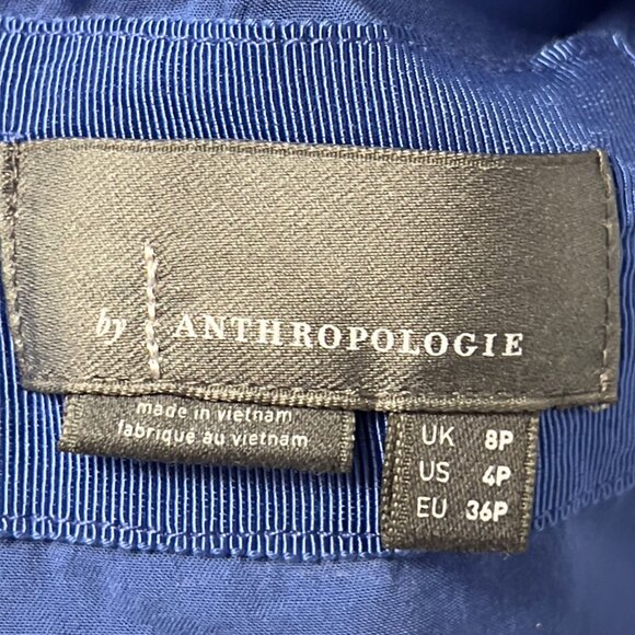 Anthropologie Velvet Rose Floral Mini Dress Mock A-Line Botton Flare Open Back - Picture 13 of 13